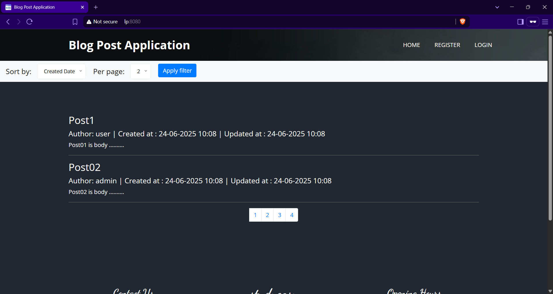 Blog post home page