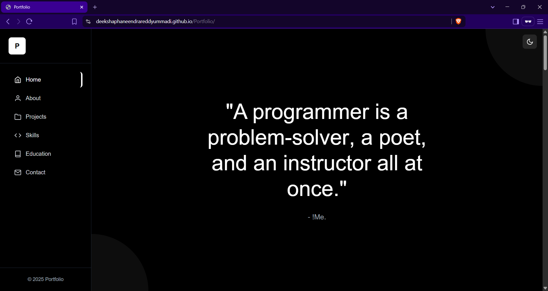 portfolio home page